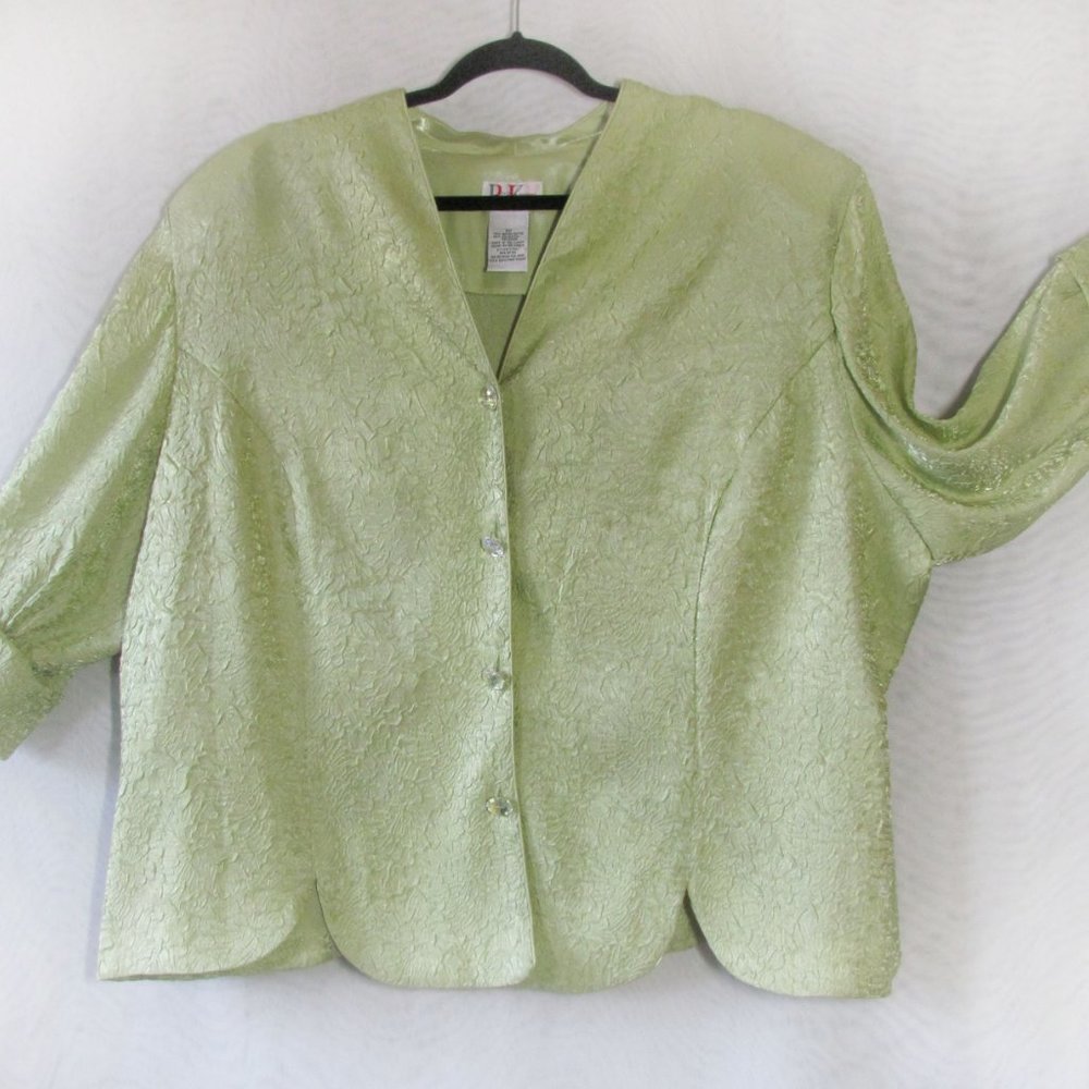 R&K WOMAN 30 Mint Green Textured Dress Jacket